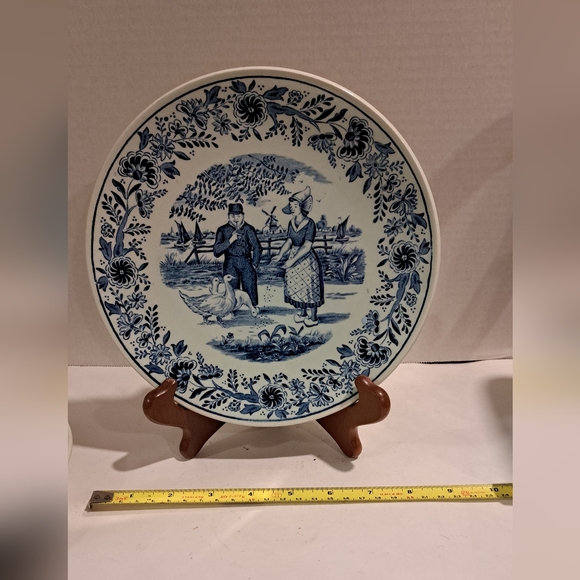 2 Vintage Delf plates, blue and white.  Boch Belgium Delfts Plate. - Picture 2 of 10